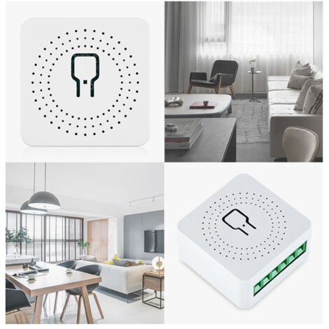 Interrupteur Connecté Mini WiFi pour Maison Intelligente, Commutateur Murale Lumière 16A 100‑240V 50/60Hz Installation Facile
