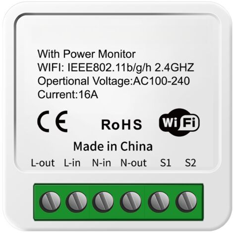 Interrupteur connecté Tuya WiFi 2 voies 16A AC100-240V, domotique, compatible Google Home Yandex Alice, contrôle appli mobile