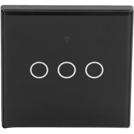 Interrupteur Connecté WiFi 3 Canaux Écran en Verre Tactile Compatible Alexa Google Assistant 100‑250V