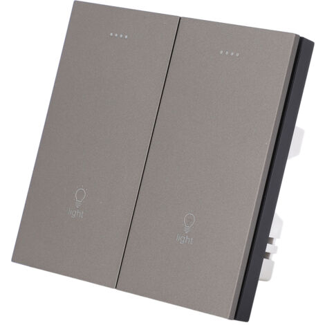 Interrupteur Connecté WiFi avec Contrôle Vocal et Programmation, Design Murale Noir et Doré, Compatible 100‑240V AC