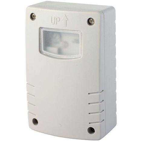 Interrupteur crépusculaire 10A avec minuterie – Seuil réglable 3 à 500 lux – Alimentation 220-240V – IP44 pour extérieur – Bravo