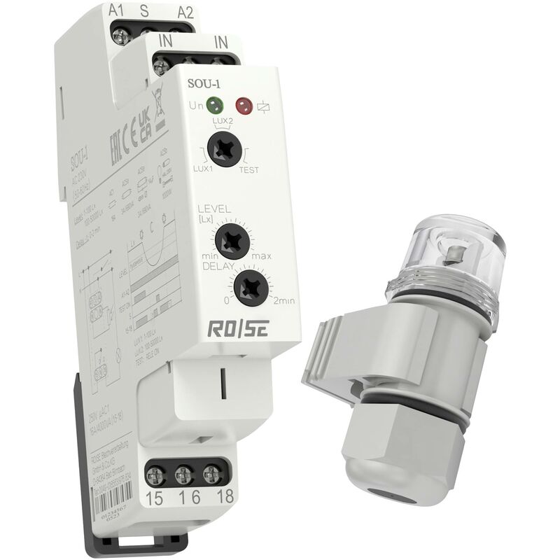 Interrupteur crépusculaire 1 pc(s) SOU-1/UNI Sensibilité à la lumière: 1 - 50000 lx 1 inverseur (rt) W654602 - Rose Lm