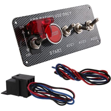Interrupteur d'allumage 12 V pour voiture, bouton-poussoir de démarrage moteur, panneau de course à 3 interrupteurs.