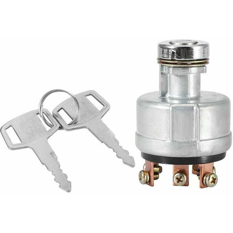 Interrupteur d'allumage, 6 broches 2 clés pelle étanche interrupteur de démarrage pour Kobelco SK200-3 SK200-5 SK120-5 pour voiture, moto, bateau,