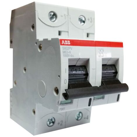 INTERRUPTEUR DC (S802PV-M-H) 1000V 2P 63A (3MODULES) 2CCP247205R0001 ABB 748254