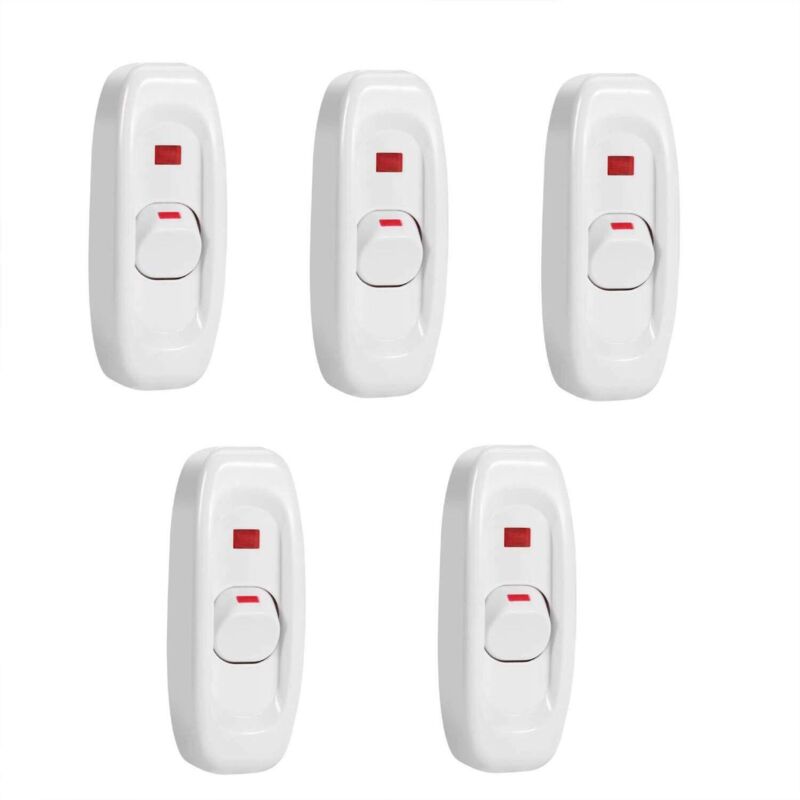 Interrupteur d'éclairage de ligne, 5 Pcs ac 250V 10A Compact en Interrupteur à Bascule Interrupteur à Bascule Led Cordon Lumière Contrôle Solder Lug