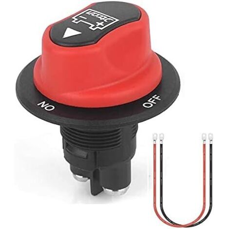 Interrupteur de batterie 12V 50a 50vdc max mini avec 10awg câble 50cm on-off moto batterie isolement interrupteur rotatif pour Marine Boat Caravan Car Vehicles