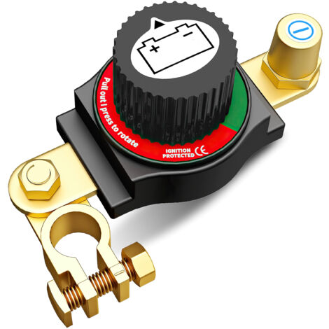 Interrupteur de batterie à borne supérieure, kit de coupure de batterie 12 V-48 V pour voiture, camping-car, bateau, camion, VTT, compatible avec borne négative, options d'installation flexibles