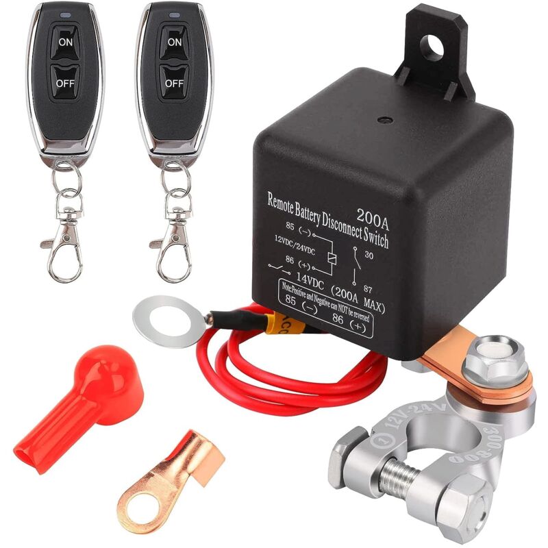 Interrupteur de batterie à distance 12V 200A, Anti-vol, Télécommande sans fil, 2 positions, IP65, Montage sur panneau, Fonctionnement automatique