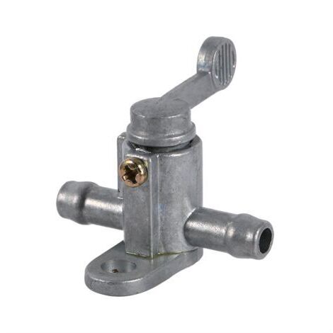 Interrupteur de Carburant en Ligne, Robinet de Carburant 8mm 5/16, Aluminium, Normalement Ouvert, 1 Voie, Montage en Ligne, Lever, Argenté, Manuel
