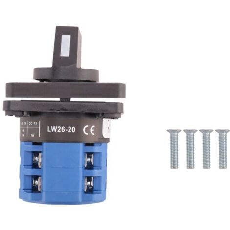 Interrupteur de changement cam rotatif controle master a 8 Bornes 5 Positions 20A Noir + Bleu