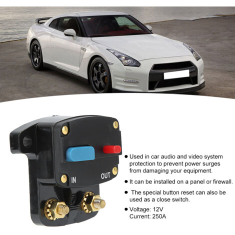 Interrupteur de circuit automatique 12V avec bouton de réinitialisation - Fusible réarmable 150A pour audio automobile