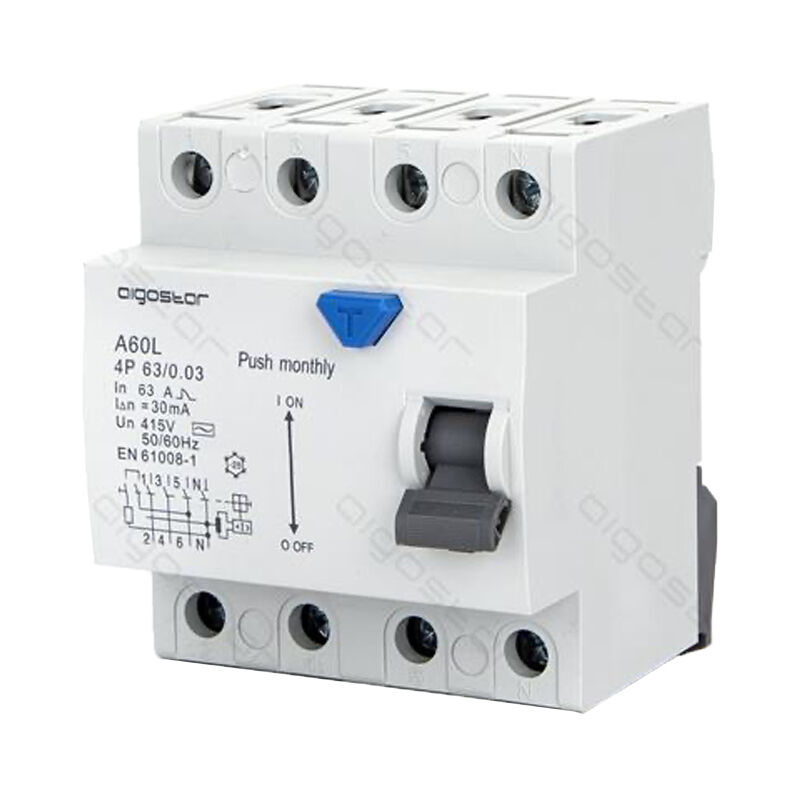 Ac 4P 63A 30mA 30mA 415V interrupteur différentiel de sécurité pour la protection du débit de terre