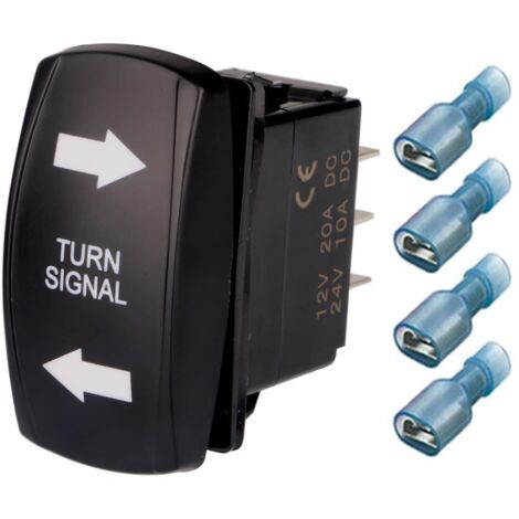 Interrupteur de clignotant bleu 4 broches ON OFF ON interrupteur à bascule gravé au laser SPDT interrupteurs à bascule 12 V 20 A 24 V 10 A pour voitures, camping-cars, remorques