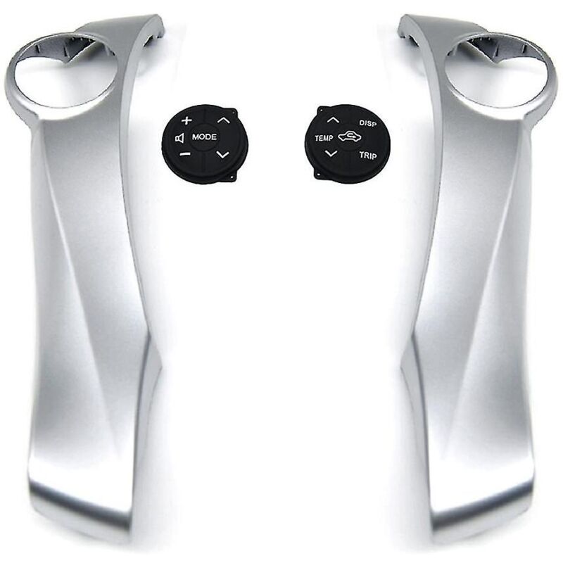 Interrupteur de commande audio au volant de voiture, cadre argenté et noir, garniture pour bouton de commande Prius 2011-2015