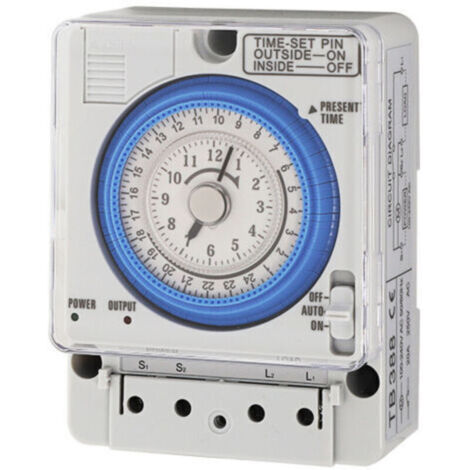 Interrupteur de commande de temps mécanique, matériau ABS, interrupteur de temps alimenté par batterie, minuterie mécanique,100-240 V CA