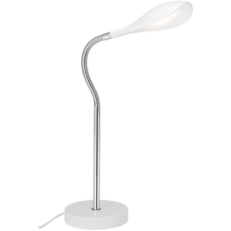 Briloner - Lampe de table led leuchten swan, 4,5 w, 500 lm, IP20, blanc-chrome, métal-plastique, ø 11 cm