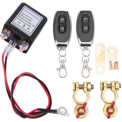 Interrupteur de coupure d'alimentation pour batterie de voiture avec télécommande et borne en cuivre pour automobile 12 V 200 A