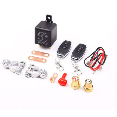 Interrupteur de coupure de batterie 12 V, relais 12 V 200 A avec 2 télécommandes, antivol pour voiture, bateau, camion, camping-car (200 A)