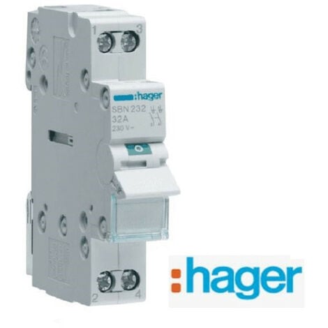 DISJONCTEUR HAGER - 1P+N - 32A - VIS/VIS - MFN732 - ELECdirect Vente  Matériel Électrique