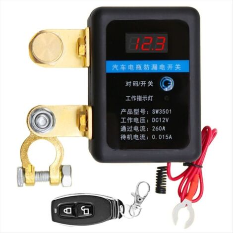 Interrupteur de Déconnexion Batterie à Distance DC 12 V 260 A D'Arrêt Automatique L'Alimentation Coupure Voiture