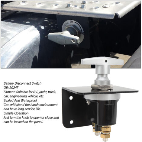 Interrupteur de Déconnexion de Batterie 20247 - Coupe-Circuit Master avec Plaque de Sécurité - 12V à 48V, 500A - Pour Voiture, Camping-Car, Bateau