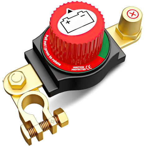 Interrupteur de déconnexion de batterie à borne supérieure, kit de coupure de batterie 12 V-48 V pour voiture, camping-car, bateau, camion, VTT, compatible avec la borne positive, options d'installati
