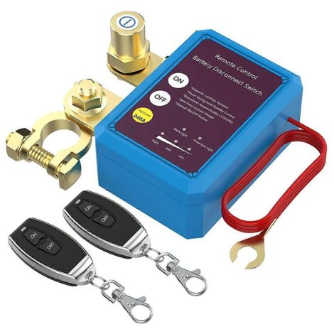 Interrupteur de déconnexion de batterie à distance 12 V 240 A, anti-marine, camping-car, quad, bleu