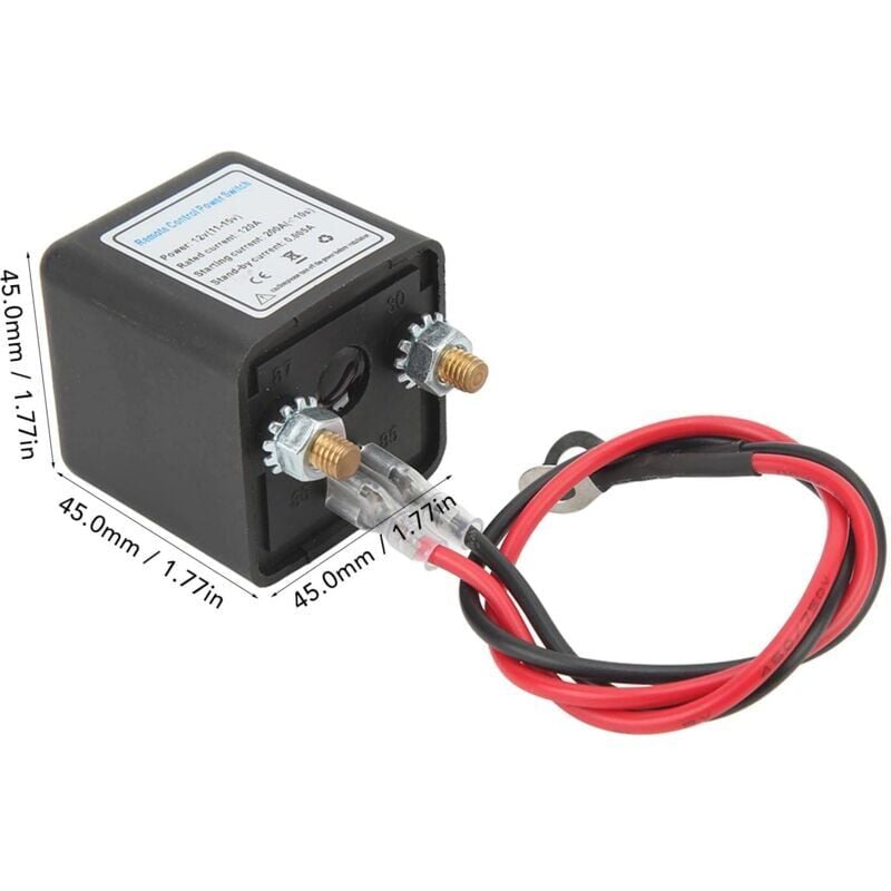 Interrupteur de Déconnexion de Batterie à Distance, Interrupteur de Coupure de Voiture DC 12 V, Antivol, Coupe-circuit Principal avec Borne en Cuivre