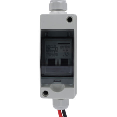 Interrupteur de déconnexion de panneau solaire 30A DC AC, 2 pôles, boîtier de disjoncteur PV Miniature pour l'extérieur et la maison, étanche IP65