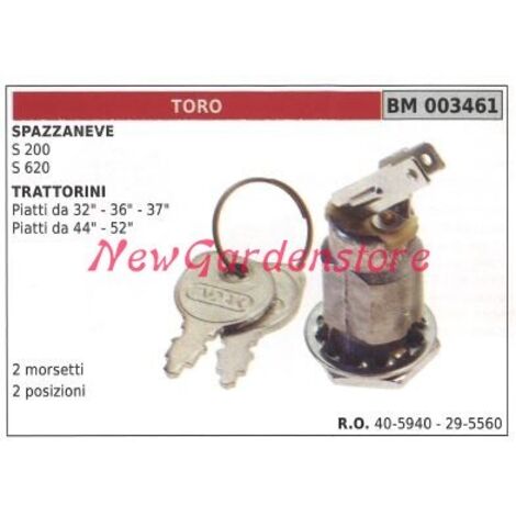 Interrupteur de démarrage TORO moteur chasse-neige S 200 620 003461