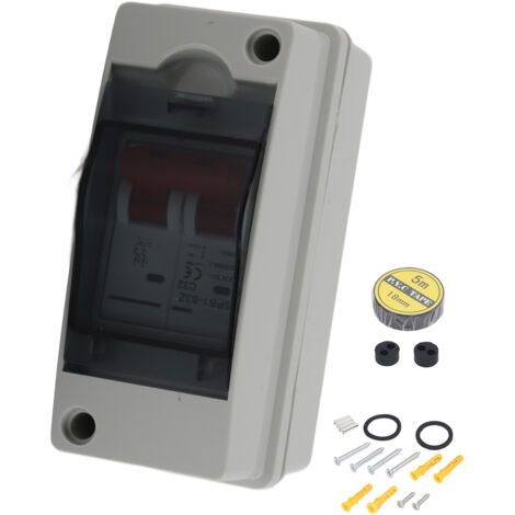 Interrupteur de Disjonction Solaire DC 500V 32A IP65 Étanche pour Photovoltaïque