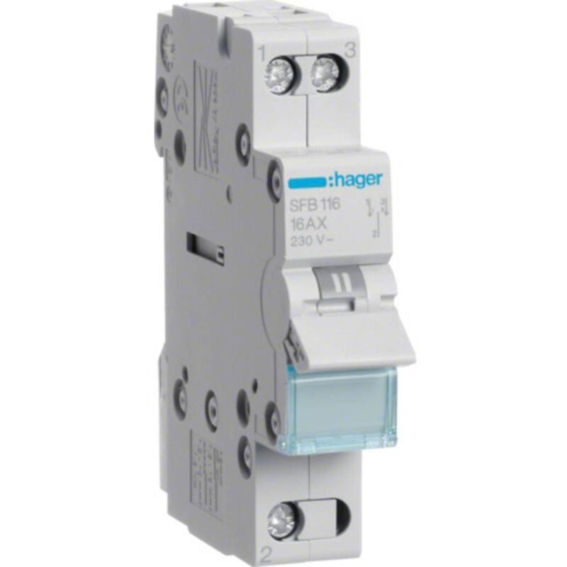 Hager - SFB116 bleu, gris commutateur électrique