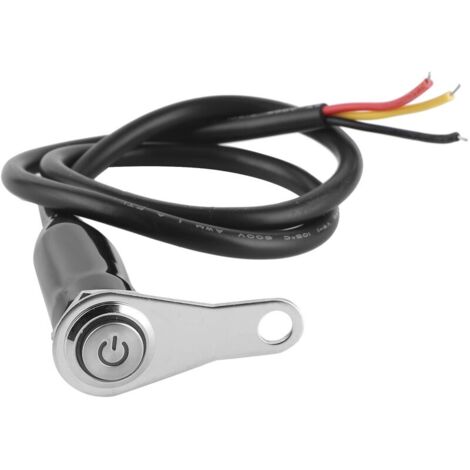 Interrupteur de guidon de moto en acier inoxydable 12 V avec support de modification LED et bouton-poussoir (1 pièce)