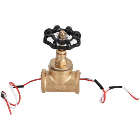 [Interrupteur de Lampe] Interrupteur Vintage Industriel Steampunk Noir avec Fil Rouge et Blanc, pour Luminaire Maison/Atelier - Modèle 3/4in, Matière Fer, Noir + Doré