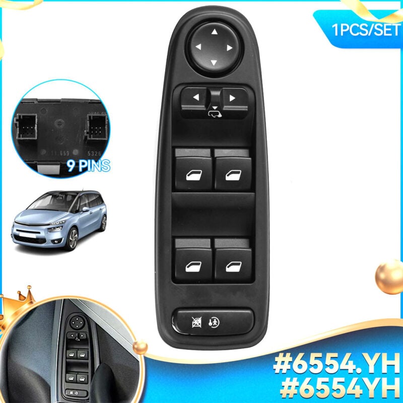 Zoternen - Interrupteur de lève-vitre électrique 6554.YH Remplacement de l'interrupteur de lève-vitre électrique pour citroen C4 grand picasso