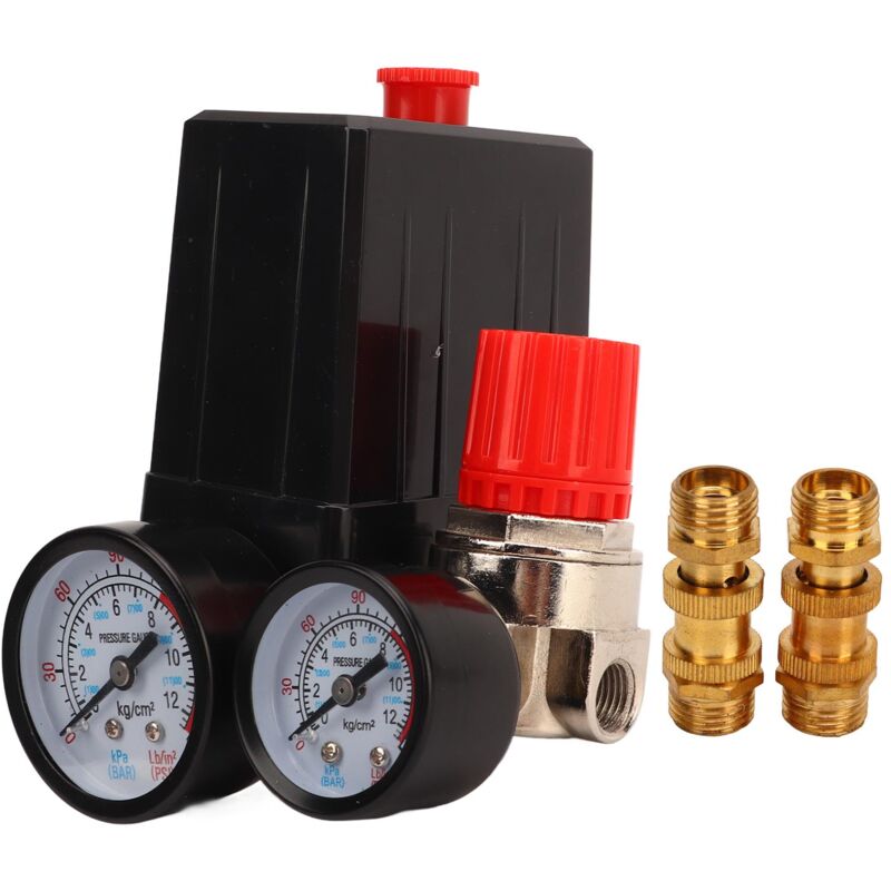 TONYSA Interrupteur de pression Compresseur d'air Régulateur de pression Compresseur avec manomètre Interrupteur Compresseur d'air Vanne de commande