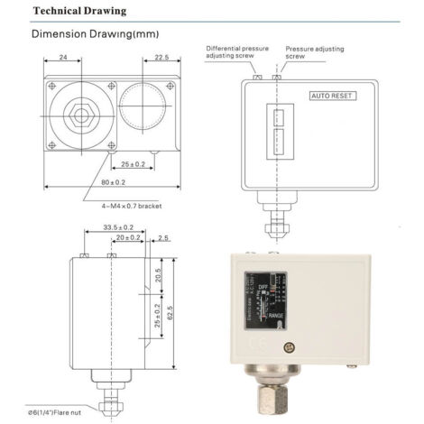 Interrupteur de pression électronique G1/4'' femelle pour pompe à air/eau et compresseur