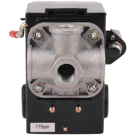 Interrupteur de pression pour compresseur d'air 140-175 PSI, 4 ports, noir