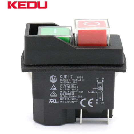 Interrupteur de protection électromagnétique KJD12-14, 6 broches, pour équipements de commande de moteurs et équipements industriels, protection contre les sous-tensions et contacteur de protection d'