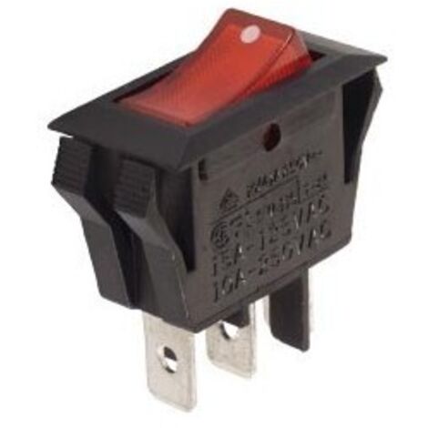 Interrupteur de puissance a bascule 10a-250v spst on-off - avec temoin neon orange