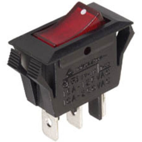INTERRUPTEUR DE PUISSANCE A BASCULE 10A-250V SPST ON-OFF - AVEC TEMOIN NEON ROUGE VELLEMAN R902