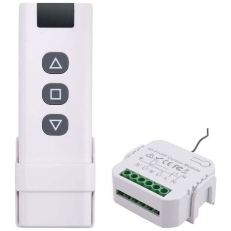 Interrupteur de Rideau Aveugle Tuya Smart Life WiFi 433Mhz avec TéLéCommande pour Commande Volet Roulant éLectrique, 1RC 1RE