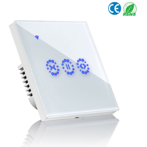 Interrupteur de rideau intelligent Wi-Fi, tactile, commande vocale, minuterie nuit/matin, compatible téléphone pour portes de garage