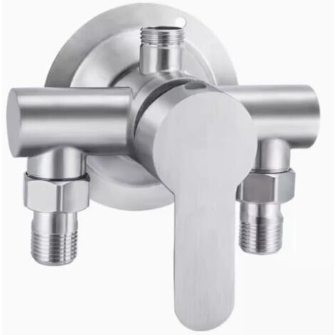 Interrupteur de robinet de douche en acier inoxydable G1/2 Filetage 304 Mélangeur d'eau chaude et froide Poignée en métal murale