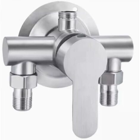 Interrupteur de robinet de douche en acier inoxydable G1/2 Filetage 304 Mélangeur d'eau chaude et froide Poignée en métal murale
