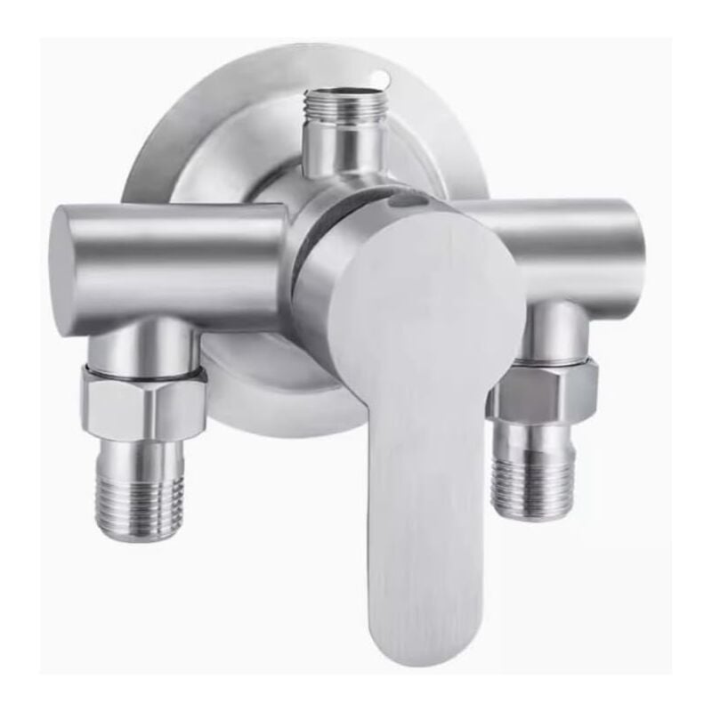 Interrupteur de robinet de douche en acier inoxydable G1/2 Filetage 304 Mélangeur d'eau chaude et froide Poignée en métal murale