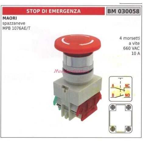 Interrupteur de sécurité pour moteur de chasse-neige MAORI MPB 1076AE/T 4 bornes 030058