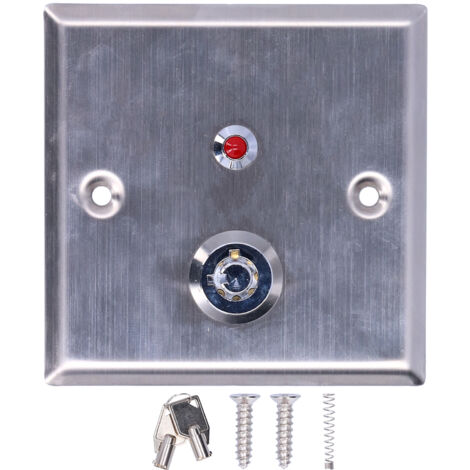 Interrupteur de sortie 12VDC avec LED rouge et signal d’intrusion pour porte de secours, 86x86mm