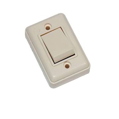 FONTINI Interrupteur de surface 6 à 250 V blanc ivoire (sous film rétractable)